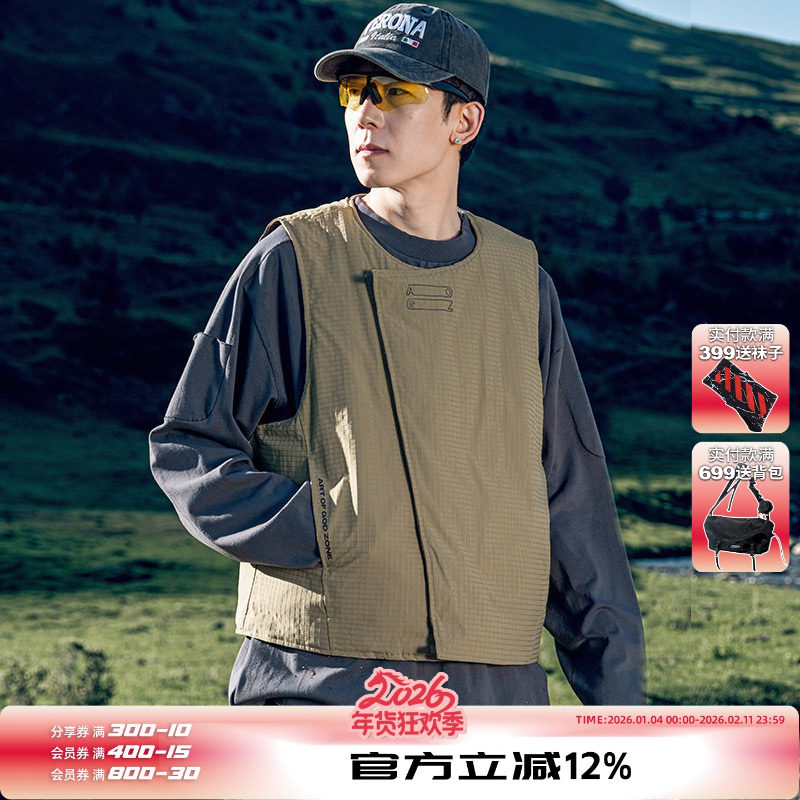 AOGZ工装羽绒马甲2025新款男士轻薄外穿防寒保暖背心坎肩女外套潮