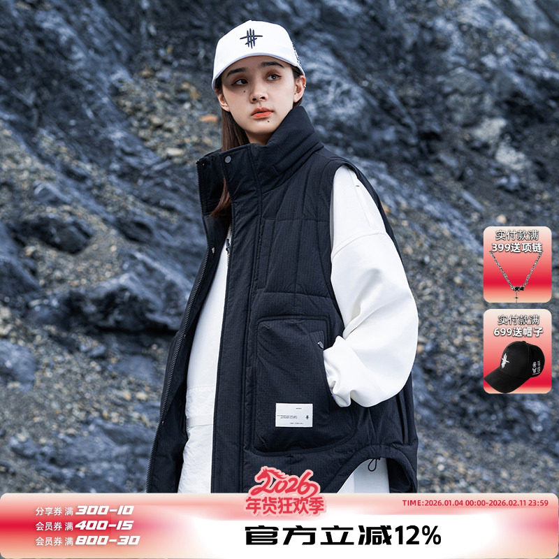 AOGZ棉马甲2025新款男女美式工装爆款可隐藏帽子外套背心痞帅坎肩,男装,常规马甲,淘宝优惠券,粉丝福利购,淘宝优惠卷