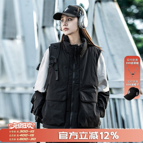 AOGZ解构工装羽绒马甲男女秋冬季新款保暖立领坎肩外套外穿背心潮