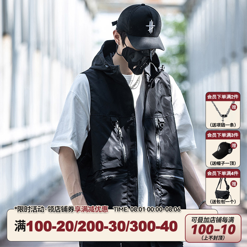 机能风马甲宽松无袖工装外套