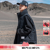 秋冬季 新款 多口袋坎肩外套美式 AOGZ可隐藏帽子棉马甲男款 工装 背心