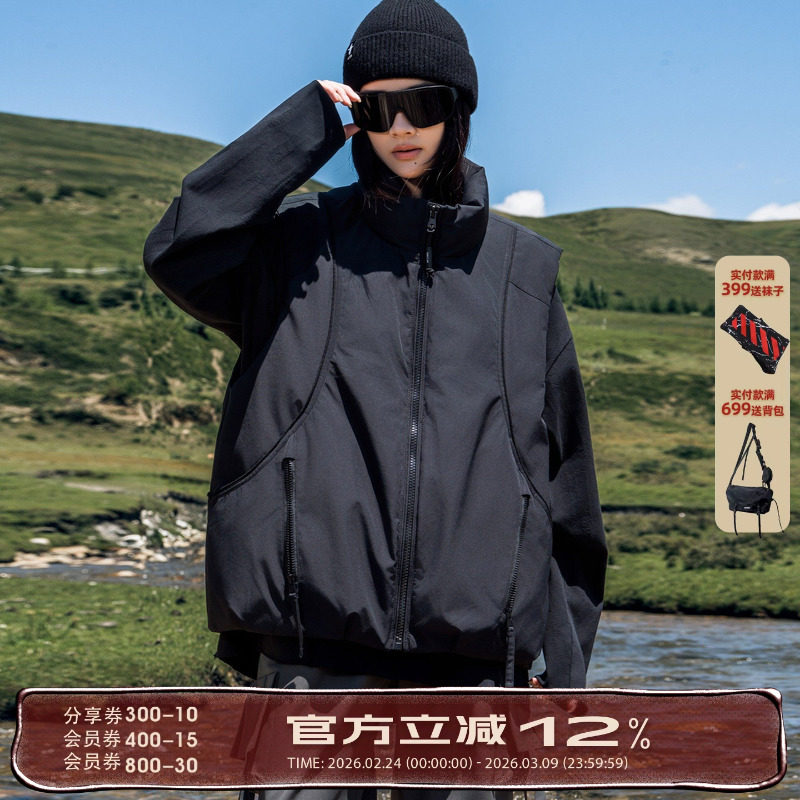 AOGZ羽绒马甲2025新款男女冬季无袖坎肩户外潮牌美式情侣立领外套