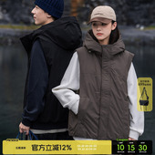 加厚保暖连帽羽绒背心 新款 AOGZ户外机能90鸭绒工装 羽绒马甲秋冬季