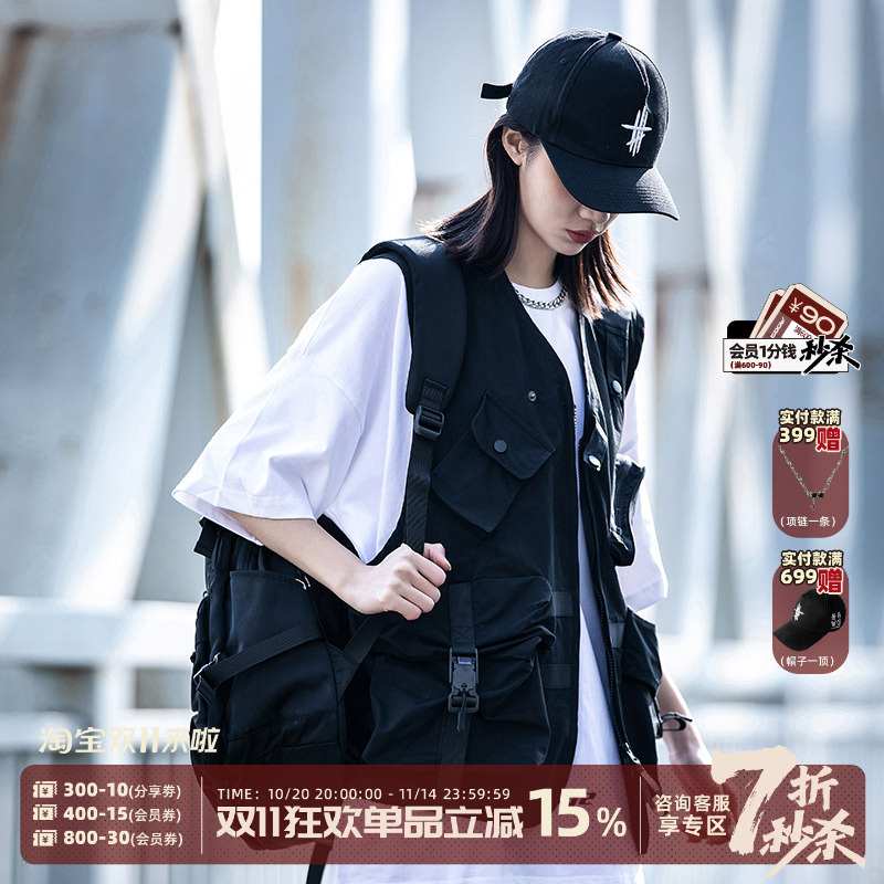 AOGZ工装马甲男女夏季新款摄影薄款战术坎肩多口袋机能风钓鱼背心