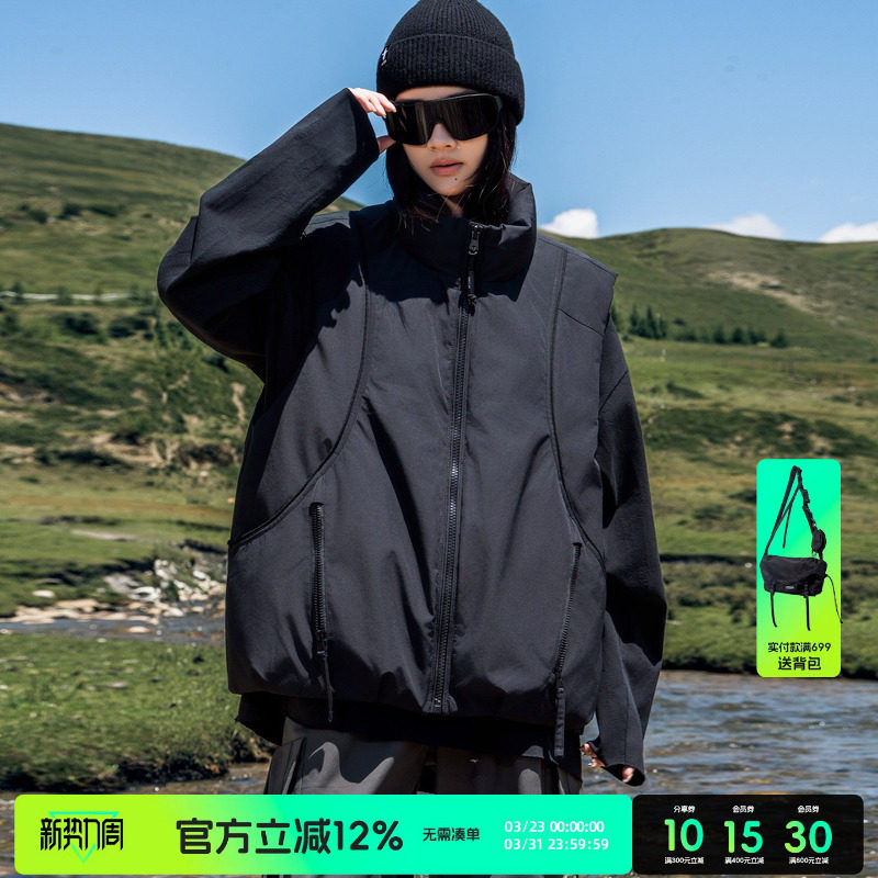 AOGZ羽绒马甲2025新款男女冬季无袖坎肩户外潮牌美式情侣立领外套