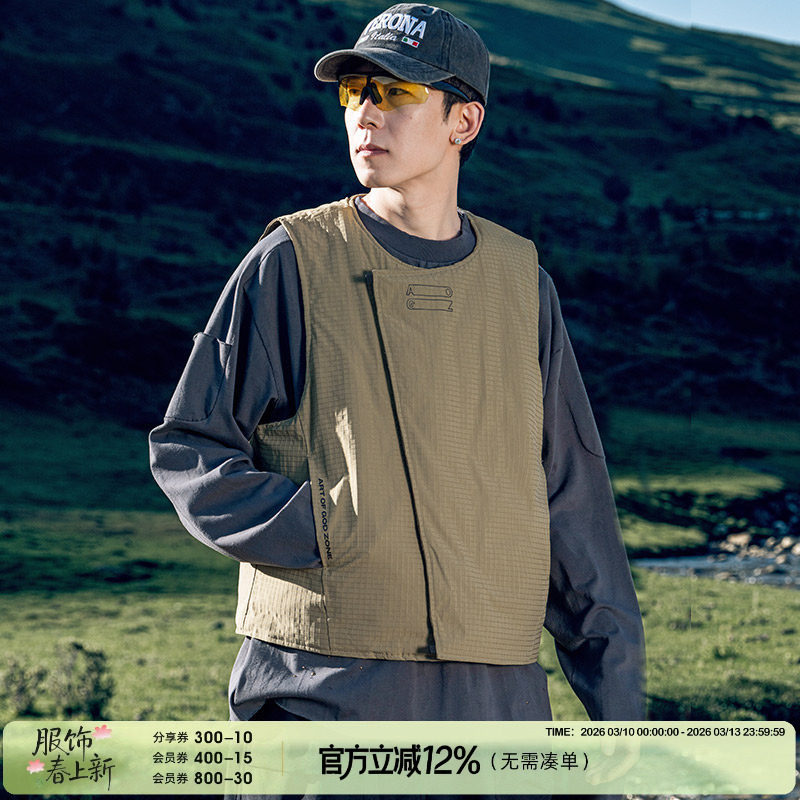 AOGZ工装羽绒马甲2025新款男士轻薄外穿防寒保暖背心坎肩女外套潮