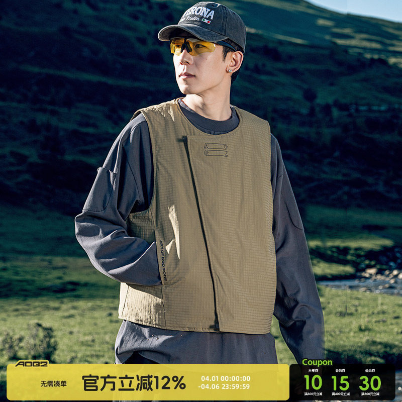 AOGZ工装羽绒马甲2025新款男士轻薄外穿防寒保暖背心坎肩女外套潮