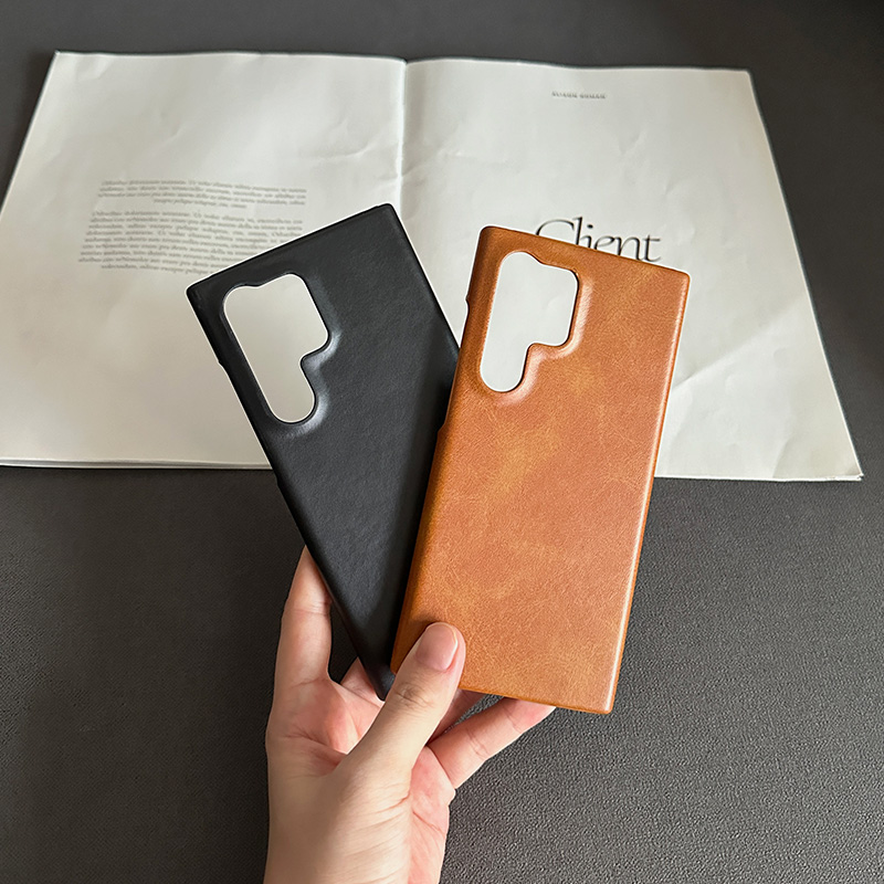 小牛纹适用三星Galaxy s24/s25/s23/ultra手机壳大孔s24/+/ultra素皮半包硬壳商务s23/+/ultra保护套清爽手感