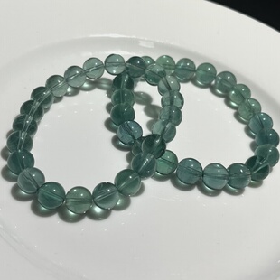 特级9mm天然绿萤石手链女款时尚简约水晶手串饰品礼物送女友闺蜜