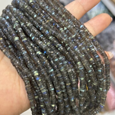 约4.7mm天然斯里兰卡海西切灰月光蓝光多半成品40cm串珠项链手链