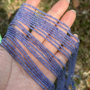 小珠子-AAA纯天然2mm坦桑石切面散珠半成品DIY项链手链配珠