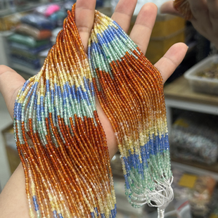 2mm渐变彩色多宝玛瑙天然石散珠半成品diy锁骨链手链配珠串珠