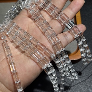 天然双A净体白水晶管珠约6 10mm散珠半成品Diy项链手链配珠