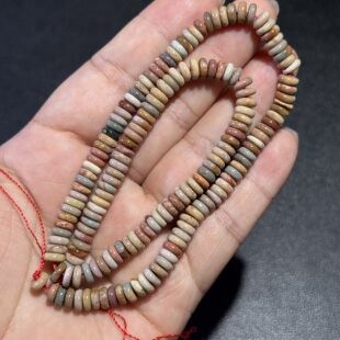 6*2mm阿拉善彩玉隔片天然石散珠半成品Diy项链手链配珠