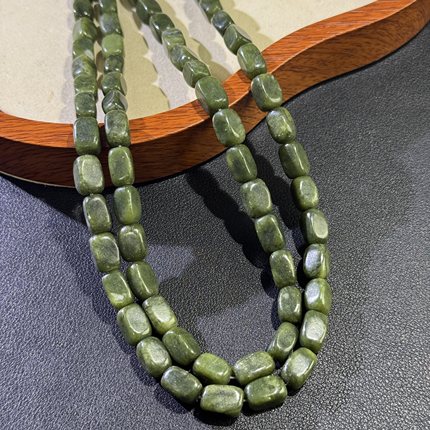 约7*12mm倒角南方玉砖块散珠半成品Diy项链手链配珠