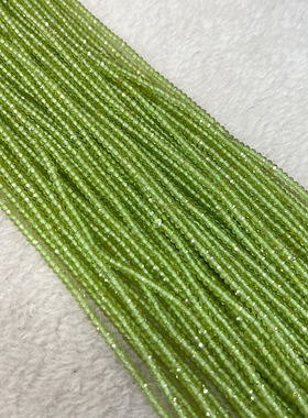 2x3mm天然橄榄晶 DIY锁骨链手链 水晶散珠饰品配件串珠绿色算盘珠