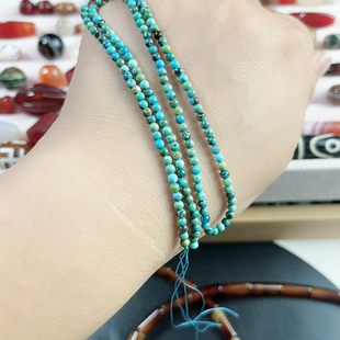 2.3mm松石圆珠一条38厘米长半成品DIY项链手链配珠