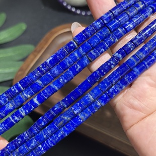 天然青金石直切约6*6.7mm散珠半成品Diy项链手链配珠串珠饰品配件