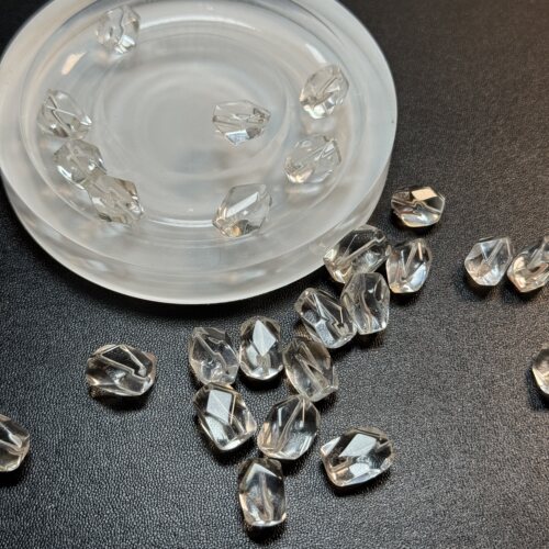 2颗/天然白水晶唐八棱长方型约9*13mm散珠半成品Diy项链手链配珠