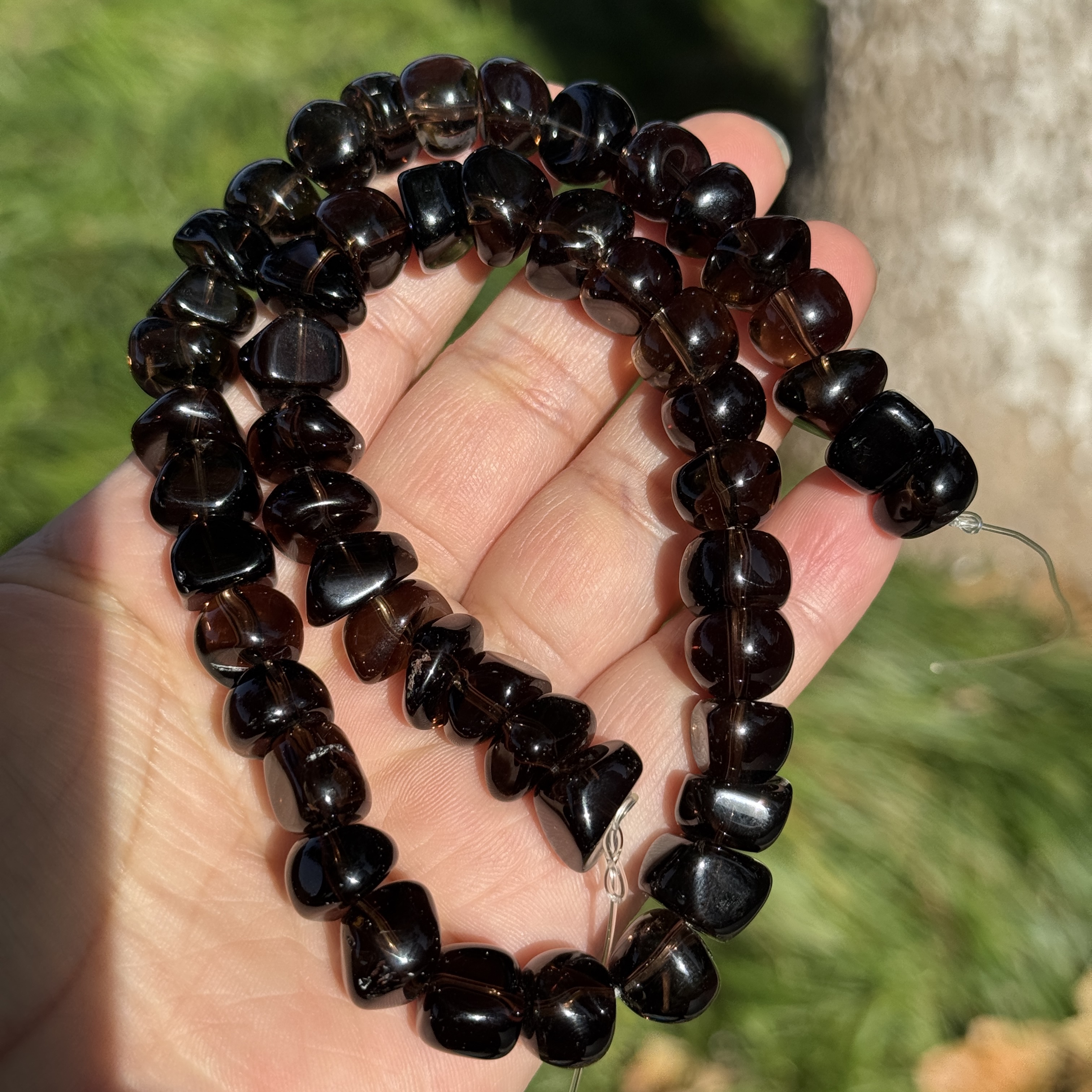 约11*8mm天然茶晶随形水晶散珠半成品Diy巴洛克法式项链手链配珠