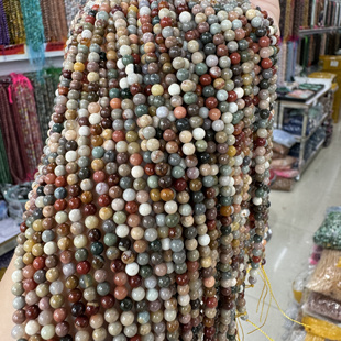 4mm天然阿拉善彩虹玛瑙圆珠散珠半成品diy项链手链配珠