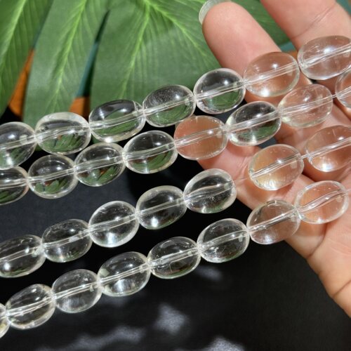 高品质纯天然白水晶椭圆不规则蛋秀约12*15mm散珠半成品手工串珠
