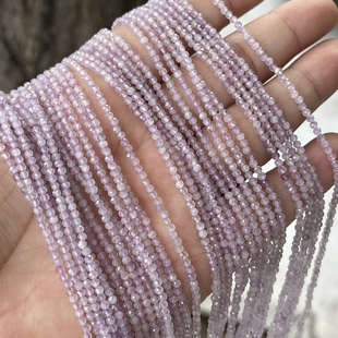 4mm天然浅紫薰衣草刻面紫水晶散珠半成品38厘米锁骨链手链配珠