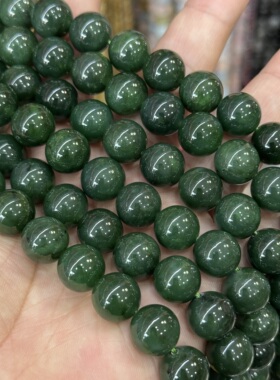 10-12mm天然石碧玉圆珠散珠半成品DIY项链手链配珠批发手串配珠