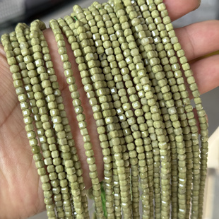 3*3mm纯天然牛油果阿拉善方糖方块散珠半成品Diy项链手链配珠隔珠