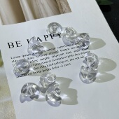 天然净体透亮白水晶元 宝散珠约14.5 11mm配珠Diy项链手链吊坠