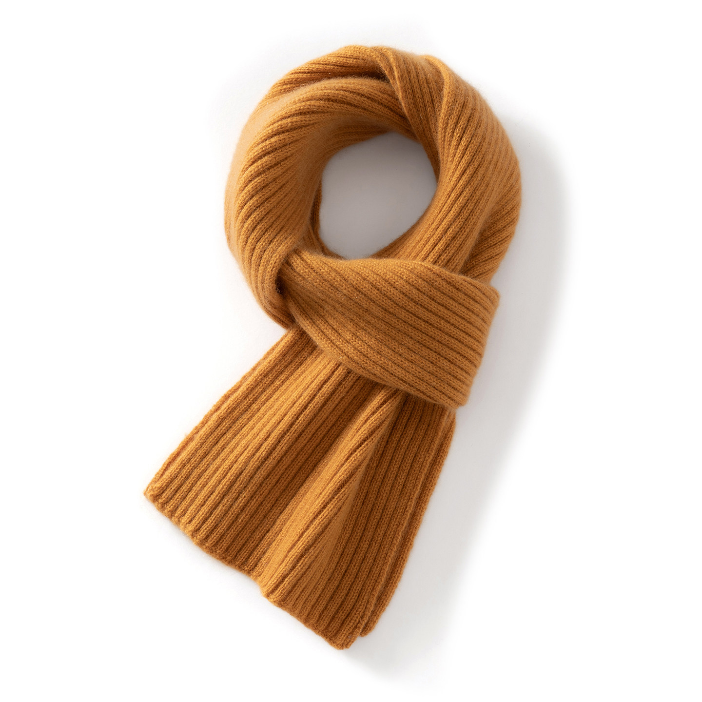 秋冬窄款抽条山羊绒小围巾