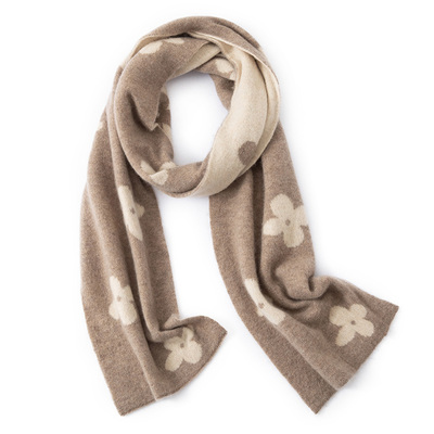 秋冬纯山羊绒围巾女保暖围脖