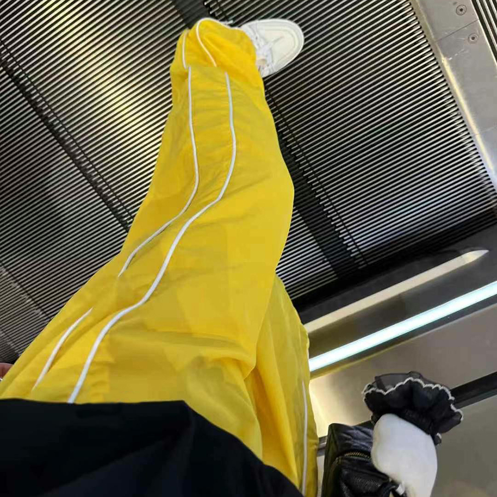 夏季2025新款多巴胺糖果色运动防晒裤宽松休闲薄款抽绳阔腿裤女