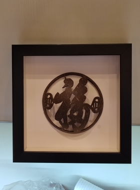 海南特色椰雕装饰画裱框手工镂雕画摆台家居客厅书房办公挂画送礼
