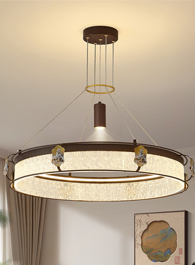 新中式餐厅吊灯亚克力三色LED禅意中国风现代简约酒店工程灯3201