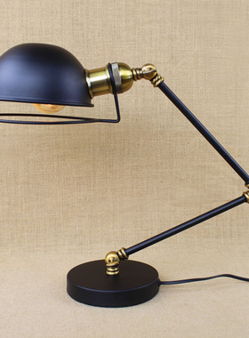 现代简约北欧美式LED护眼学习台灯创意家具铁艺卧室床头台灯T050L