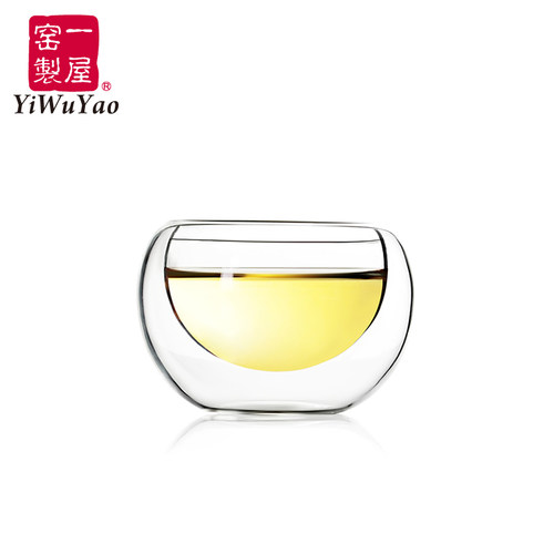 耐热玻璃双层防烫功夫茶品茗杯
