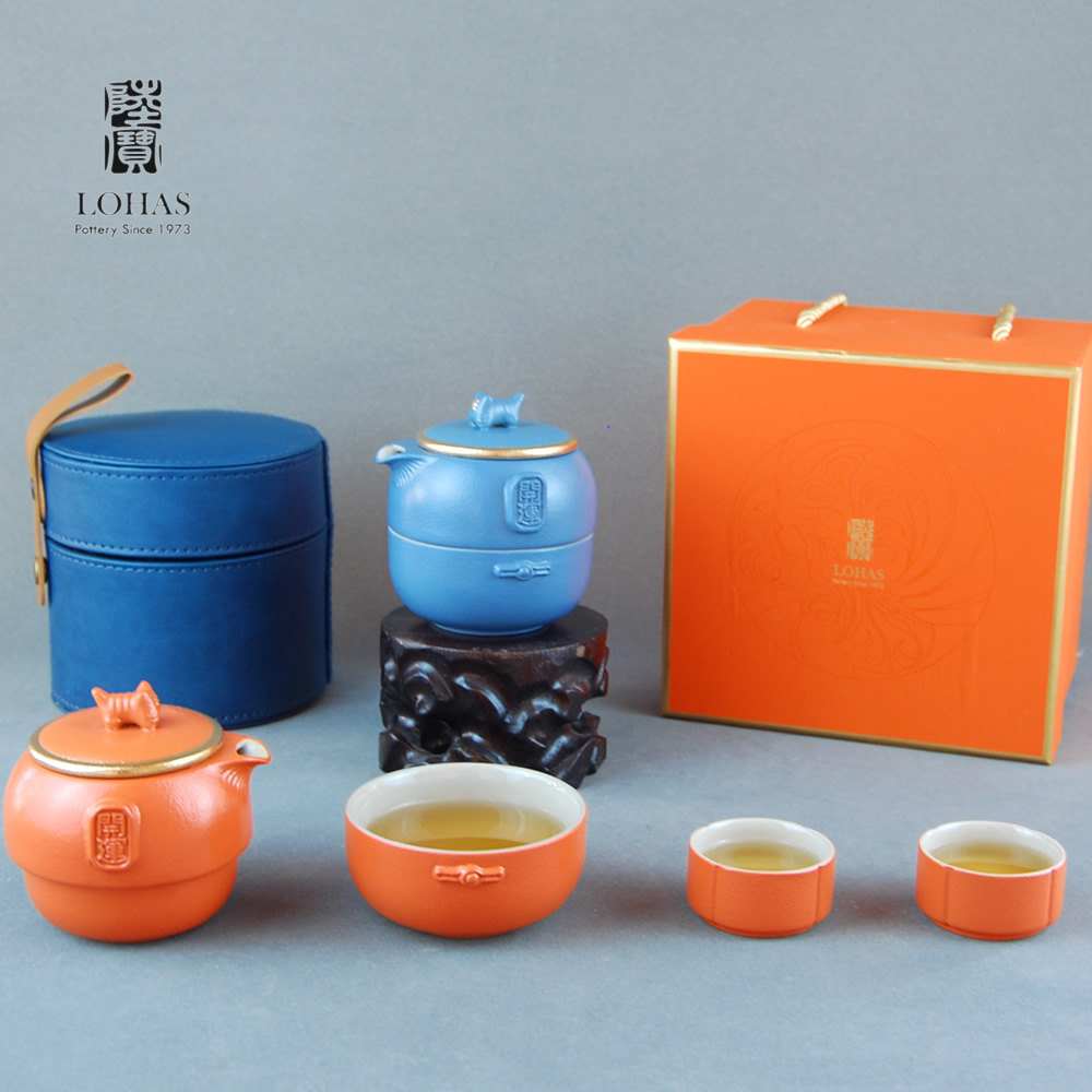 陆宝旅行茶具陶瓷快客杯子泡茶壶
