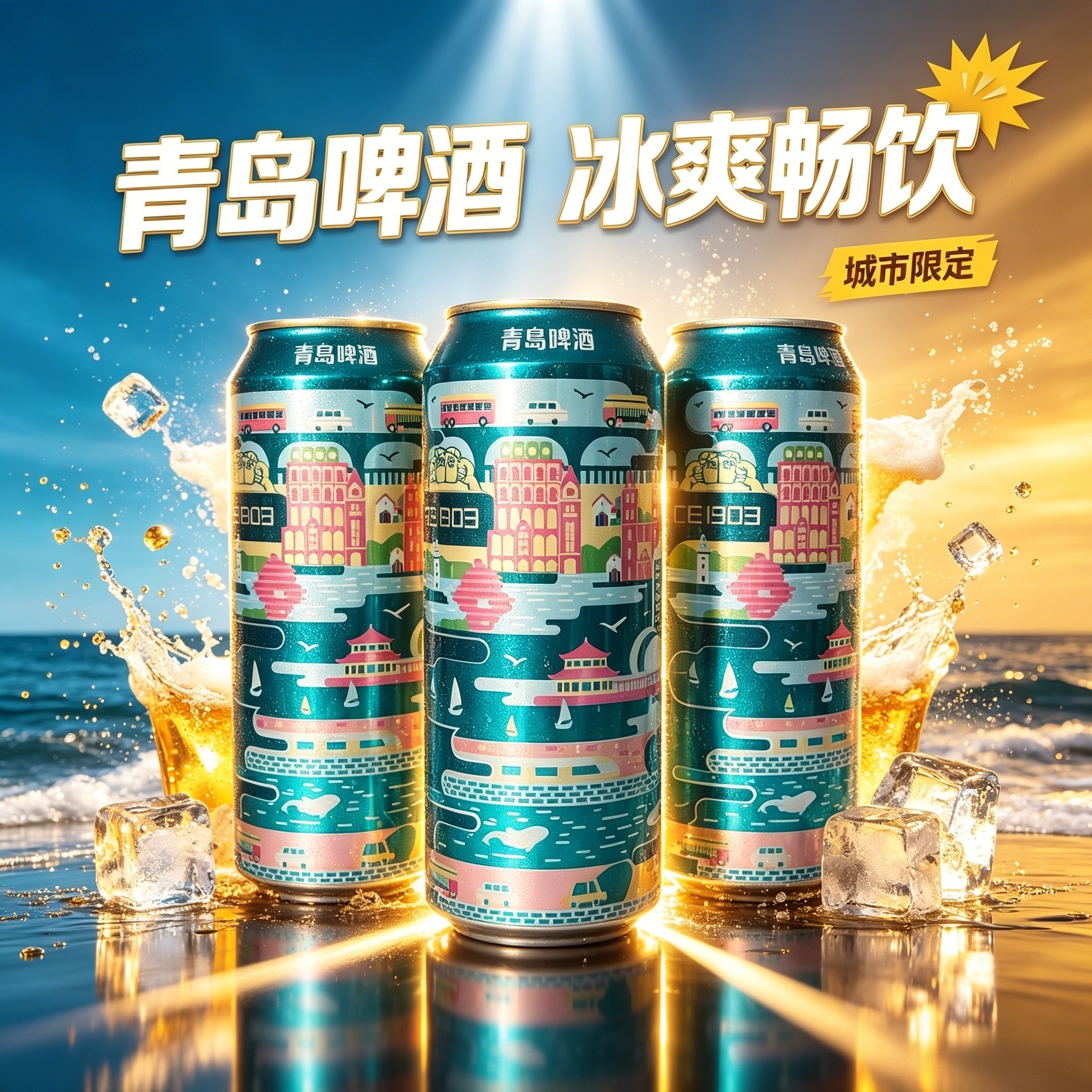 【临期处理】青岛啤酒醉美青岛罐500ml*12罐整箱青岛特产