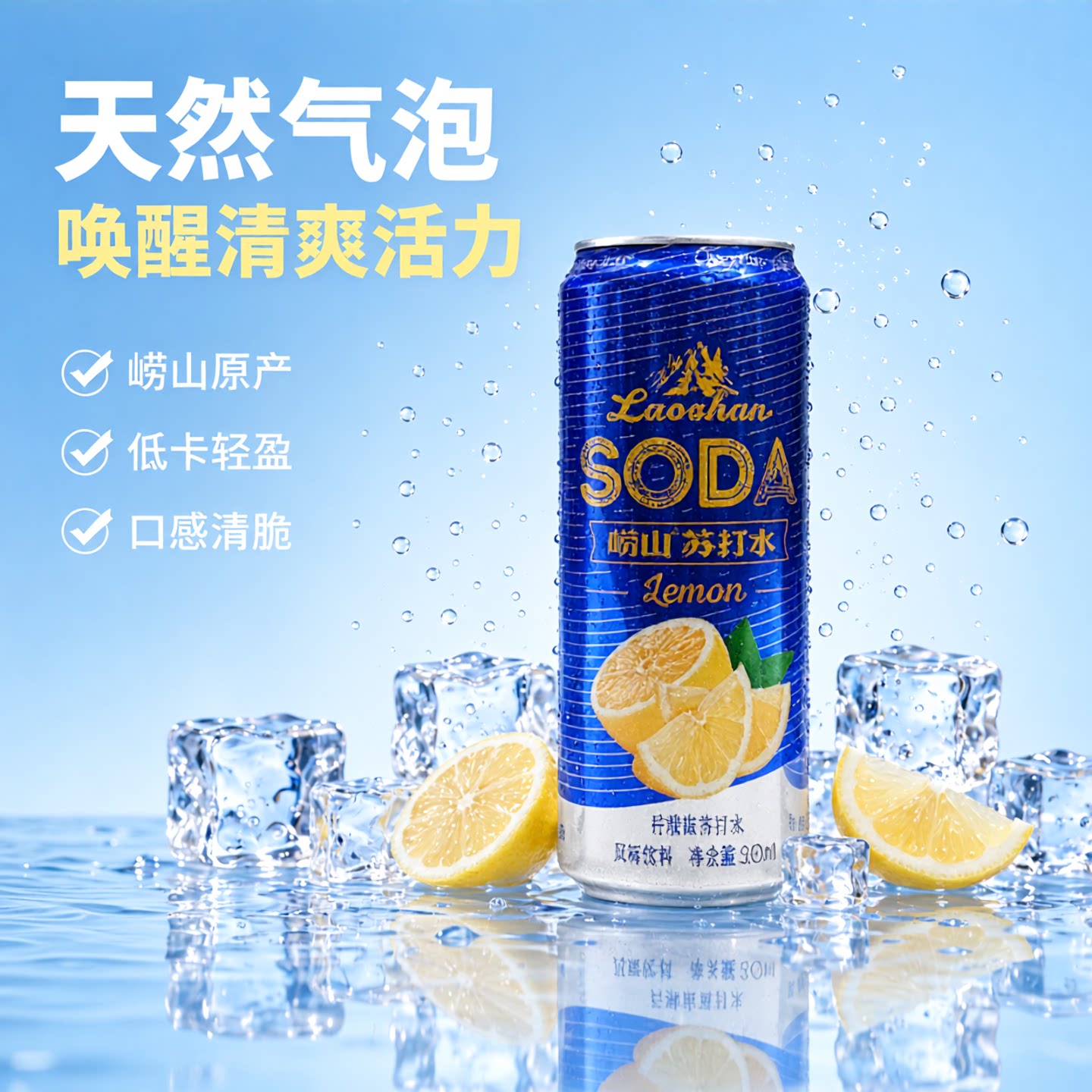青岛崂山苏打水320mlX24罐西柚味
