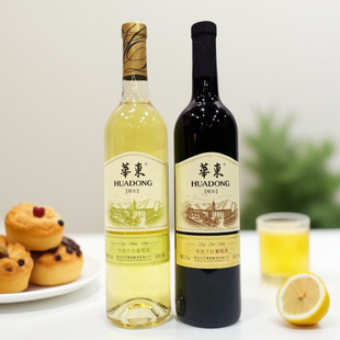 青岛华东干红葡萄酒精制红酒干白葡萄酒750ml 礼盒 瓶12度瓶装