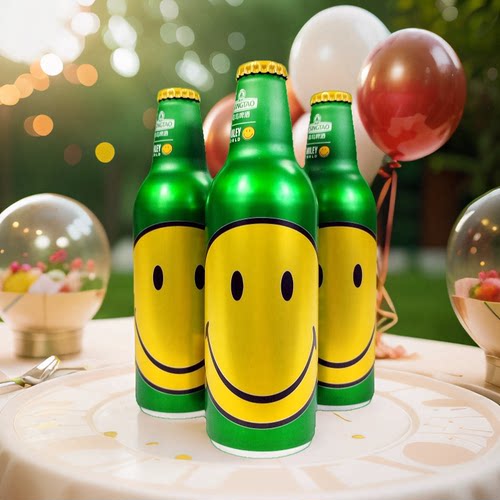 新品青岛啤酒纯生笑脸铝瓶