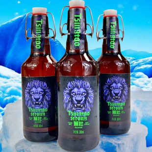 青島啤酒獅壯瓶380ml 瓶搖擺蓋酒精度7度青島特產 青島直發