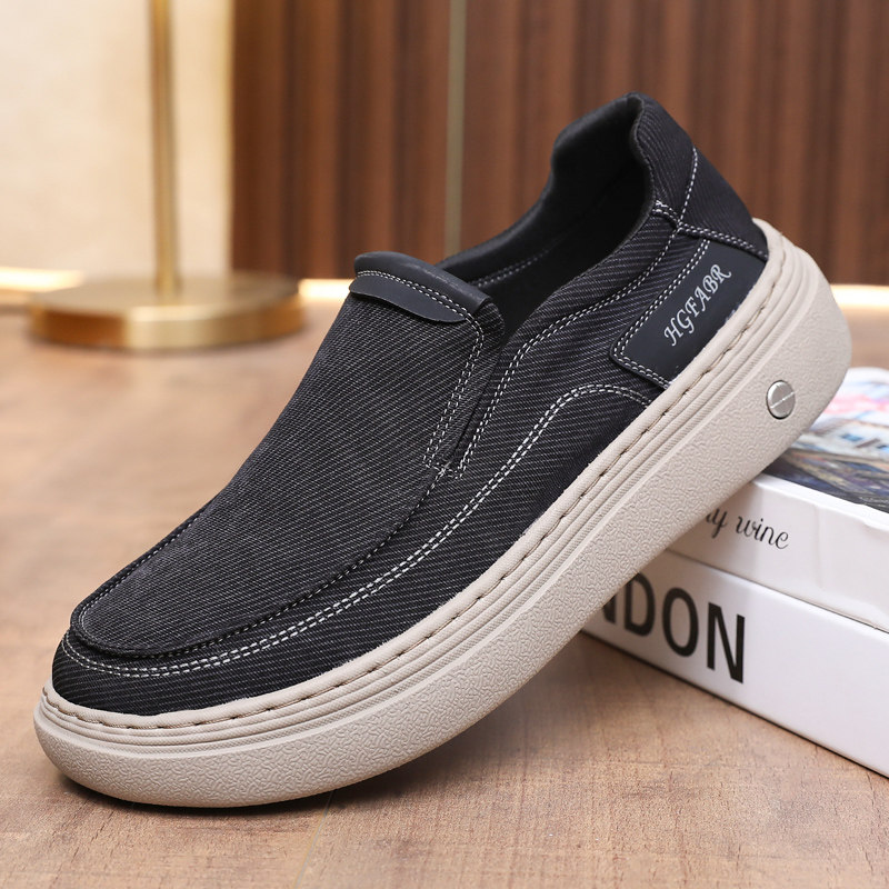 男士老北京布鞋春秋季休闲鞋百搭轻厚底透气简约一脚蹬开车男鞋