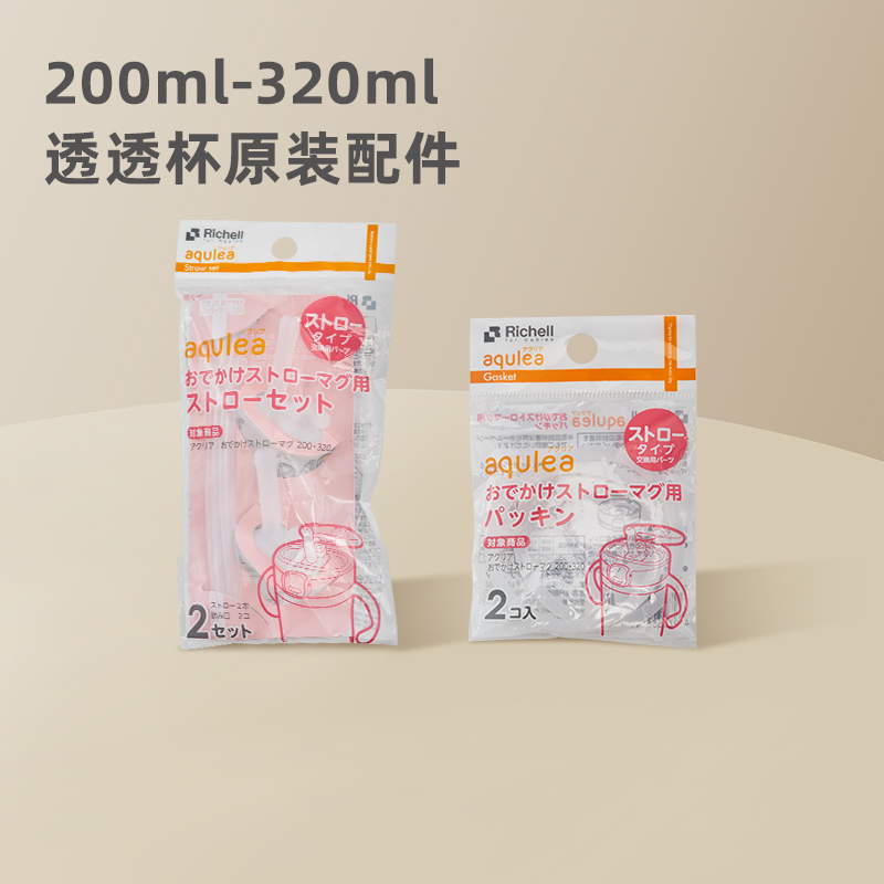 Richell利其尔宝宝吸管杯垫圈透透杯吸管替换儿童背带重力球配件-封面