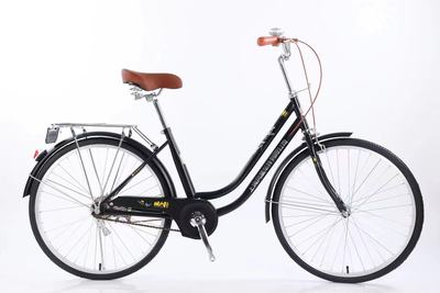 24寸上海凤凰车件棕配樱花自行车单车男女式中小学生成人轻便代步