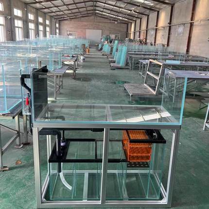 金泰超白鱼缸背包溪流缸客厅家用定制定做金晶五线超白玻璃鱼缸