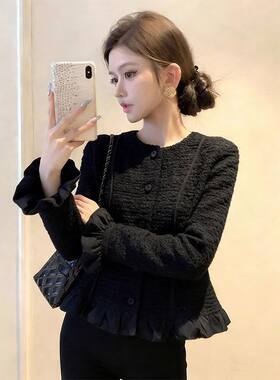 韩版小香风高级感长袖秋装上衣女