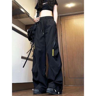 美式机能拉链褶皱伞兵冲锋裤女