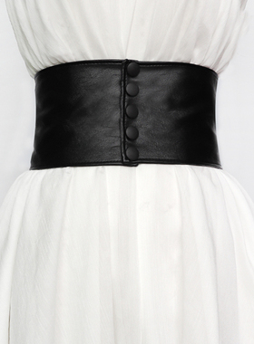 腰封外搭女装饰配裙子外穿复古束腰松紧宽黑腰带时尚韩版衬衫简约